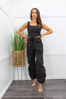 Black Crop Top Pant Set-Set-Moda Fina Boutique