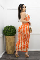 Bodycon Sleeveless Maxi Dress Orange-Maxi Dress-Moda Fina Boutique