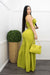 Crop Top Wide Leg Pant Set Green-Set-Moda Fina Boutique