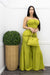 Crop Top Wide Leg Pant Set Green-Set-Moda Fina Boutique