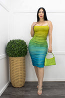 Green Tie Back Slit Midi Dress-Midi Dress-Moda Fina Boutique