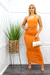 Orange Bodycon Maxi Dress-Maxi Dress-Moda Fina Boutique