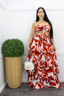 Red Ruffled S L Cut Out Maxi Dress-Maxi Dress-Moda Fina Boutique