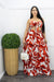 Red Ruffled S L Cut Out Maxi Dress-Maxi Dress-Moda Fina Boutique