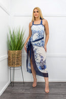 Two Pieces Blue Top Skirt Set-Set-Moda Fina Boutique