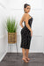 Aria Embellished Rhinestone Black Midi Dress-Midi Dress-Moda Fina Boutique