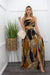 Chiffon Crop Top With Matching Slit Skirt Set-Set-Moda Fina Boutique