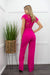 Lace Short Sleeve Wide Leg Jumpsuit-Jumpsuit-Moda Fina Boutique